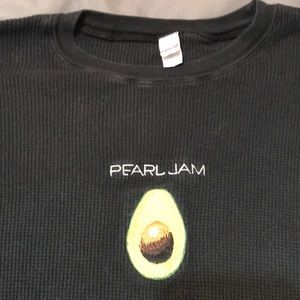 Long sleeve Pearl Jam avocado shirt size large